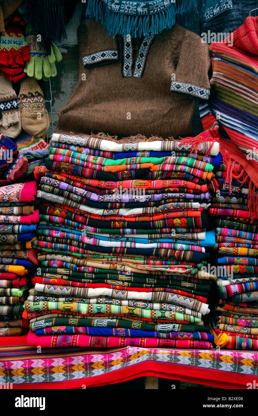 Colorful artisanal goods found at the market in La Paz, Bolivia Stock Photo