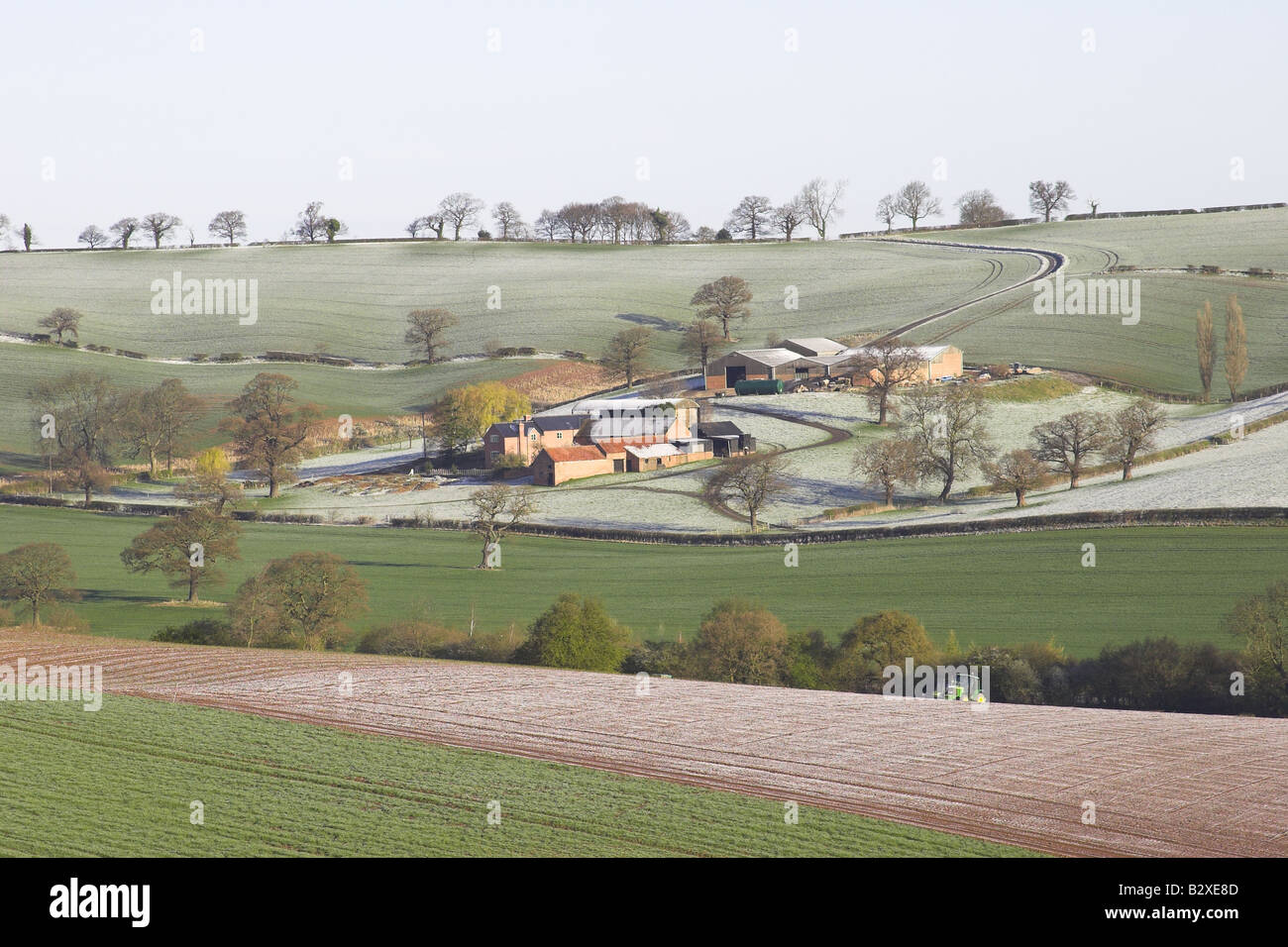 The English countryside in Winter. Woodborough Park Farm, Nottinghamshire, England, U.K. Stock Photo