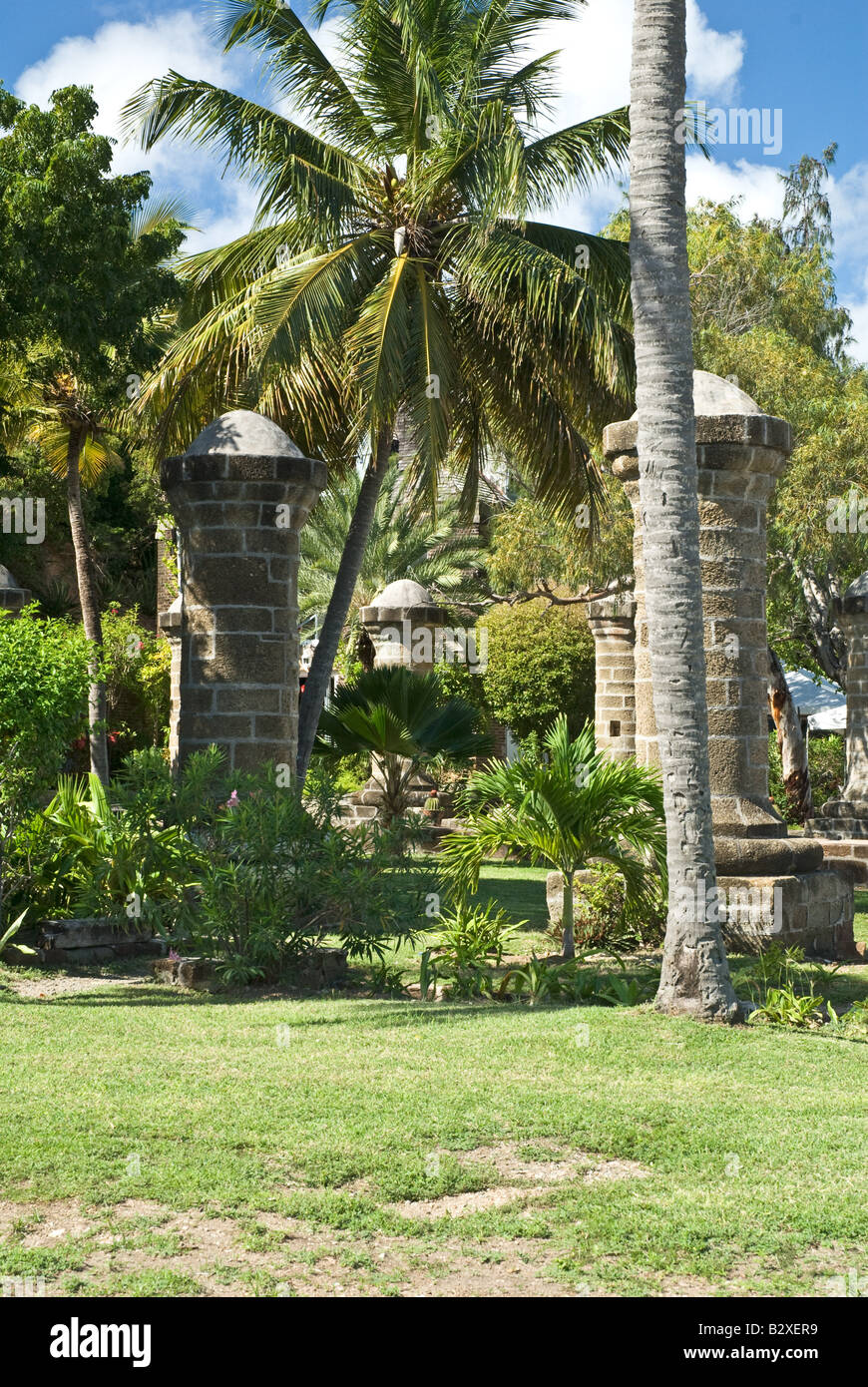 Boat House Pillars, Nelson's Dockyard, English Harbour, Antigua Stock