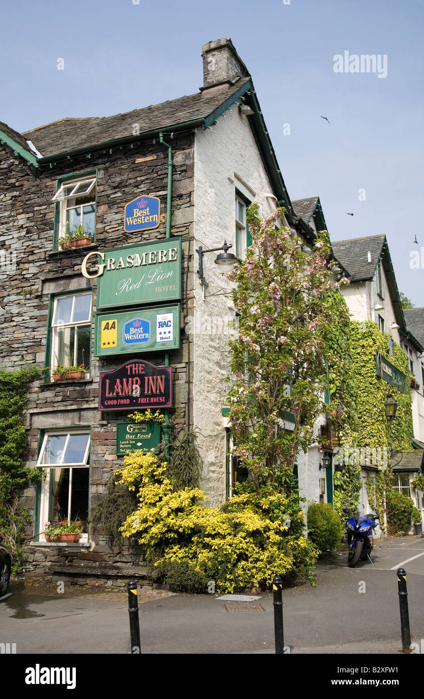 The Lamb Inn Hotel Grasmere Village Lake District National Park Cumbria England Stock Photo