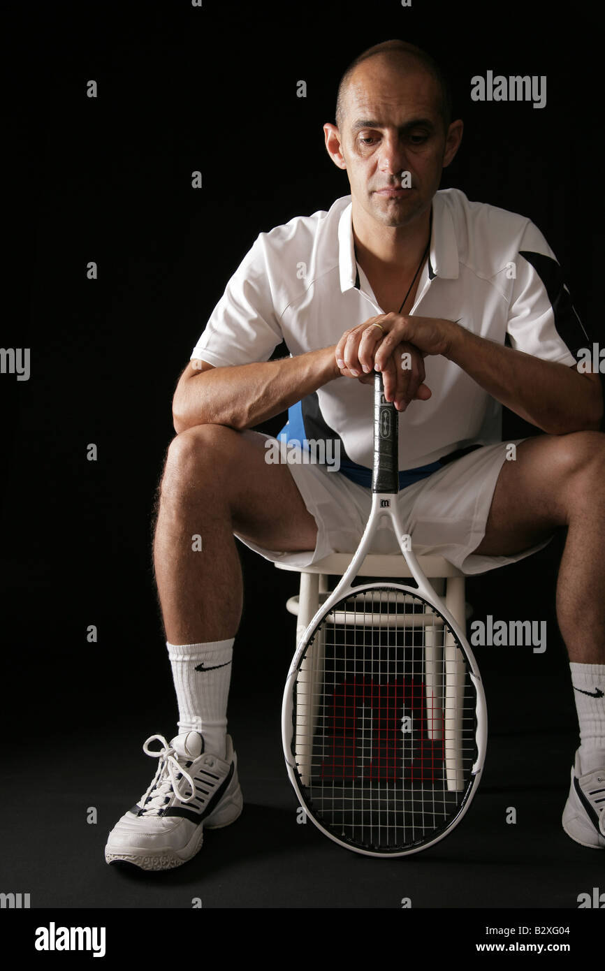 forty year old man tennis Stock Photo