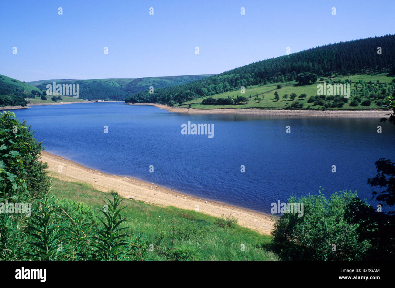 Ladybower Reservoir Derbyshire national water supply artificial lake
