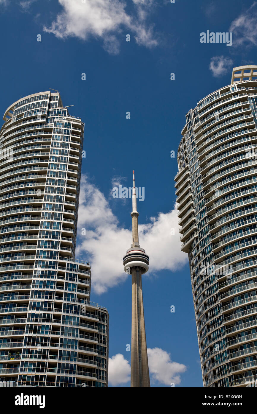 Highrise apartments and the CN Tower viewed from Toronto Harbour