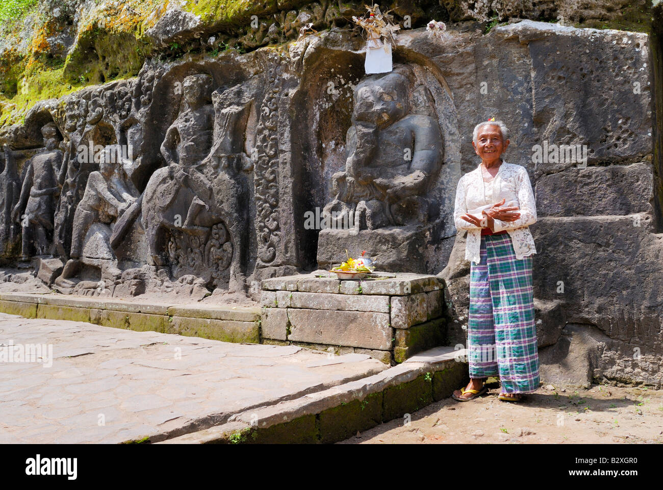 stone carving of Yeh Pulu BALI, INDONESIA, SOUTHEAST ASIA Stock Photo