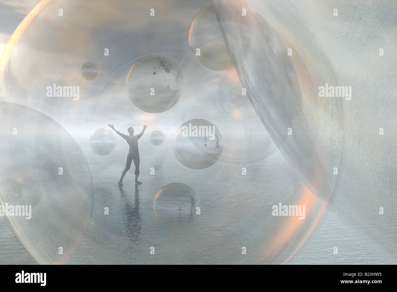 Man with bubbles Stock Photo Alamy