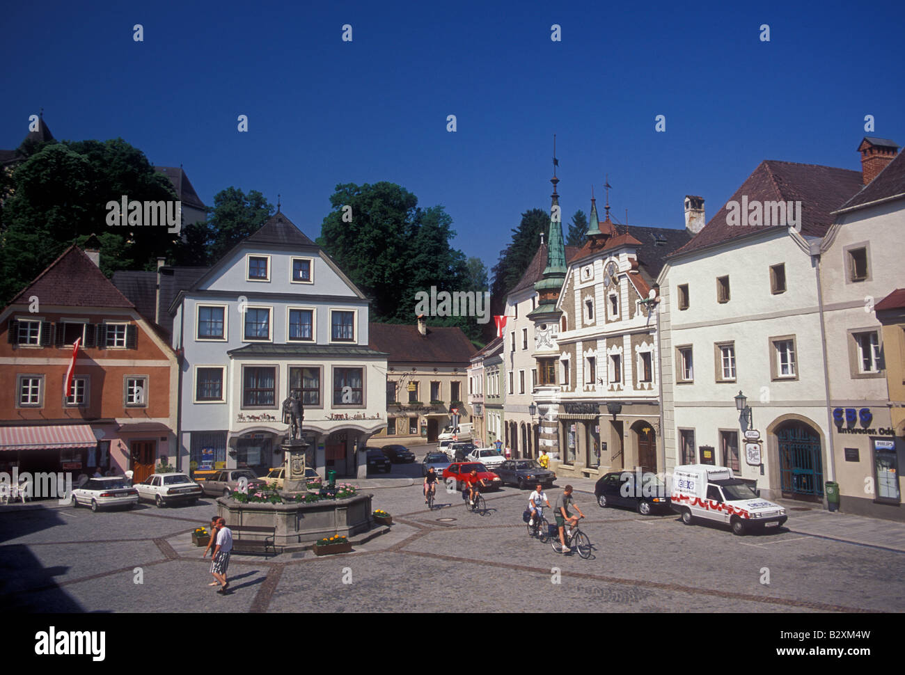 main square, town of Grein, Grein, Upper Austria State, Austria, Europe Stock Photo