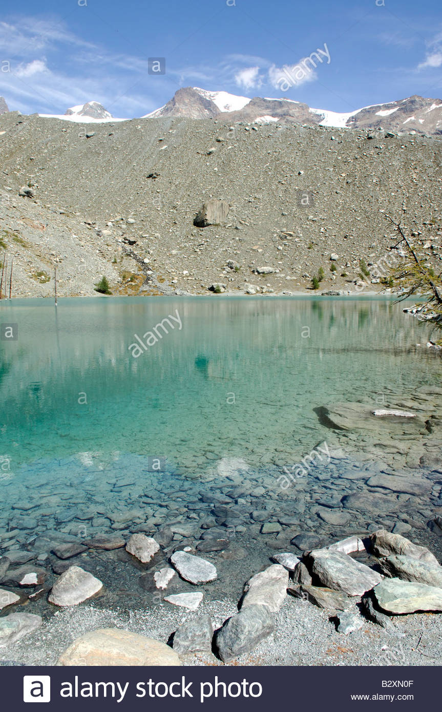 Europe Italy Valle D Aosta Val D Ayas Lago Blu Monte Rosa Stock Photo Alamy