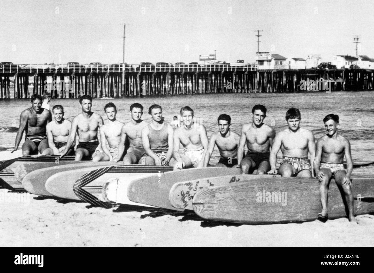 40's,photography at the surf museum in santa cruz,california,usa Stock Photo
