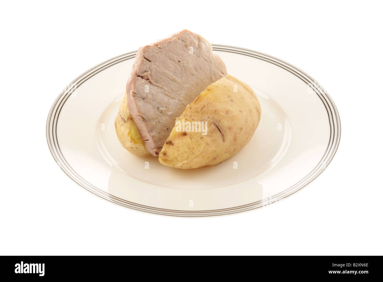 Tuna Steak Jacket Potato Stock Photo Alamy