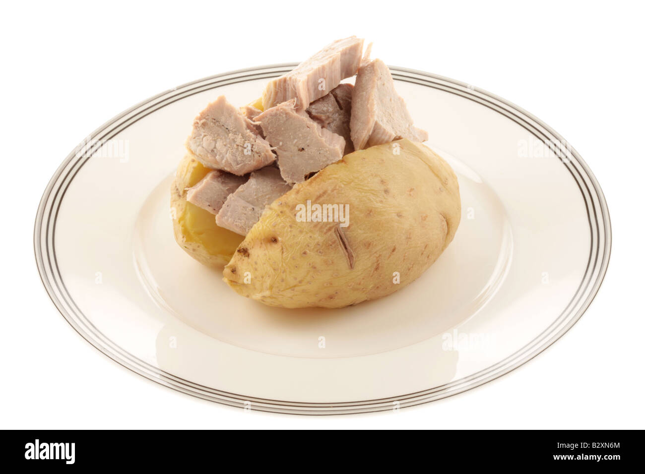 Tuna Steak Jacket Potato Stock Photo Alamy