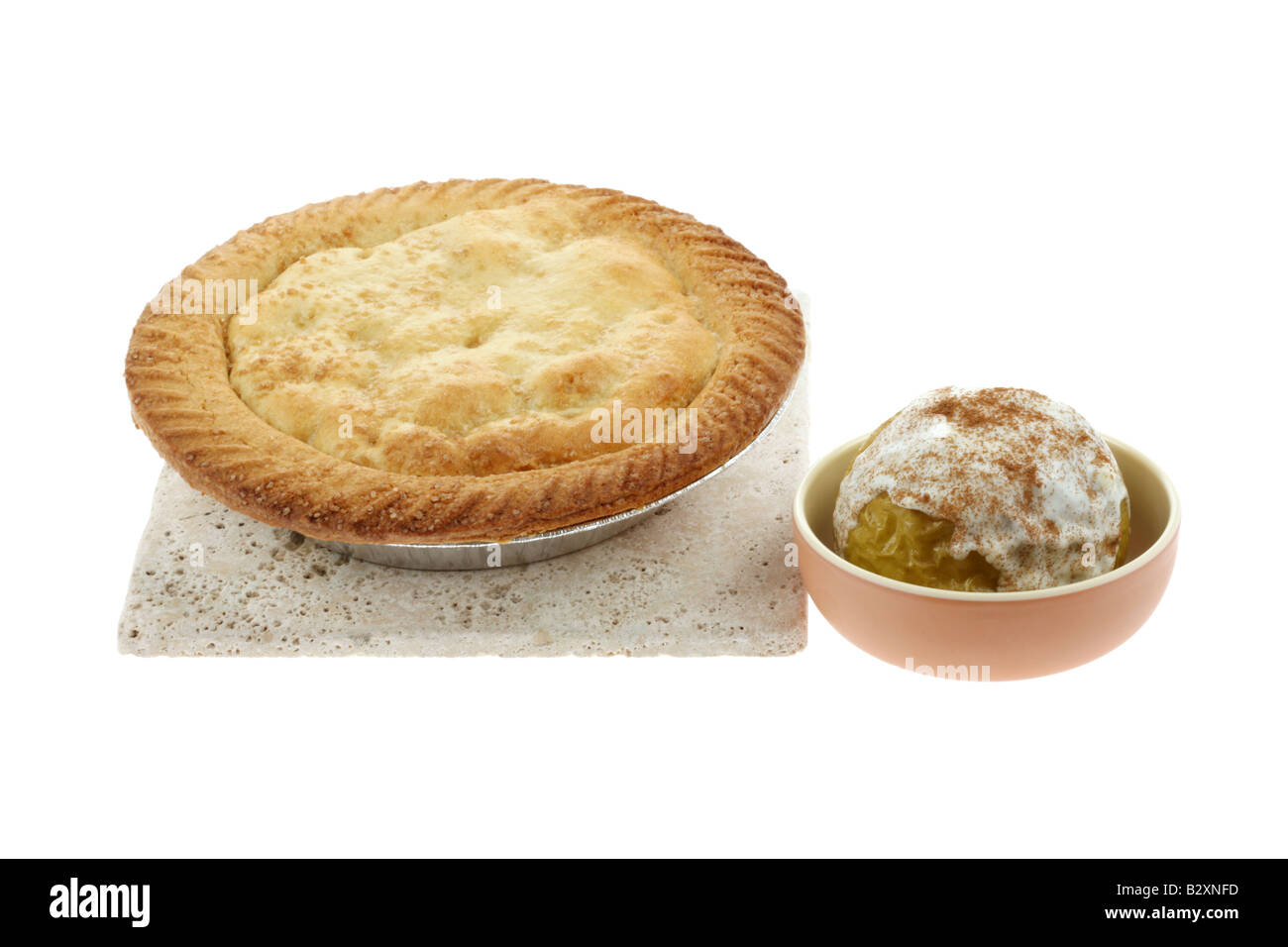 Apple Pie with Baked Apple Stock Photo