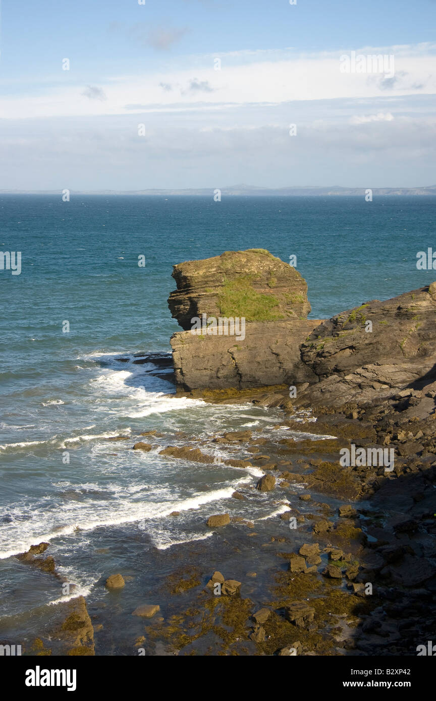 Looking out over the sea over St Brides Bay towards St David s Head in the Pembrokeshire Coast National Park Stock Photo