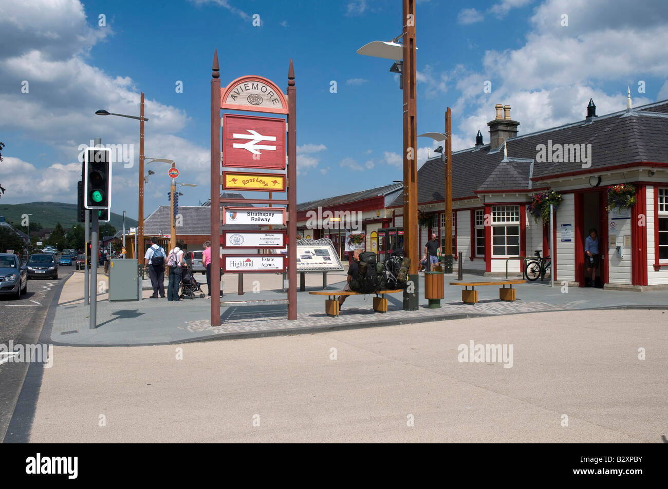 Aviemore Town Centre and Station, Aviemore, Scotland Stock Photo Alamy