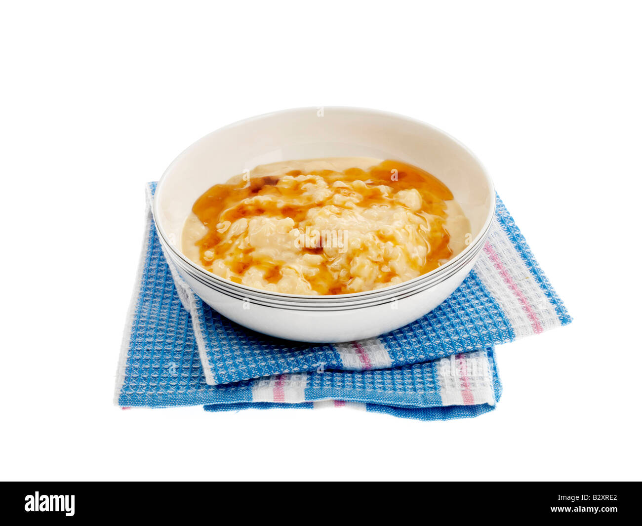 Rice Pudding with Maple Syrup Stock Photo Alamy