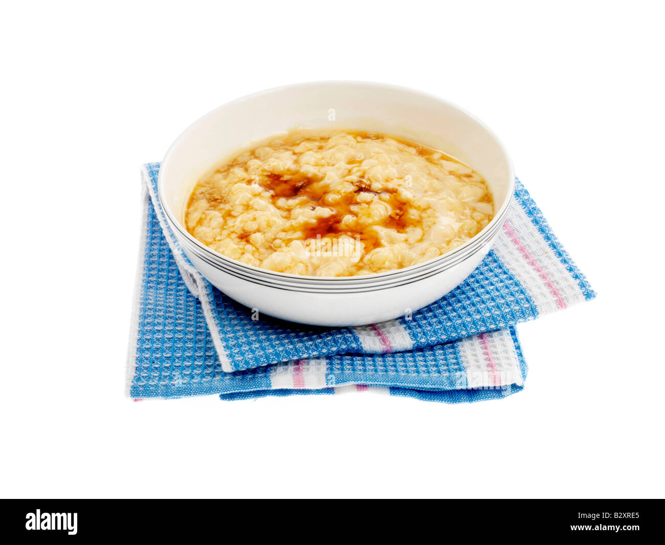 Rice Pudding with Maple Syrup Stock Photo Alamy
