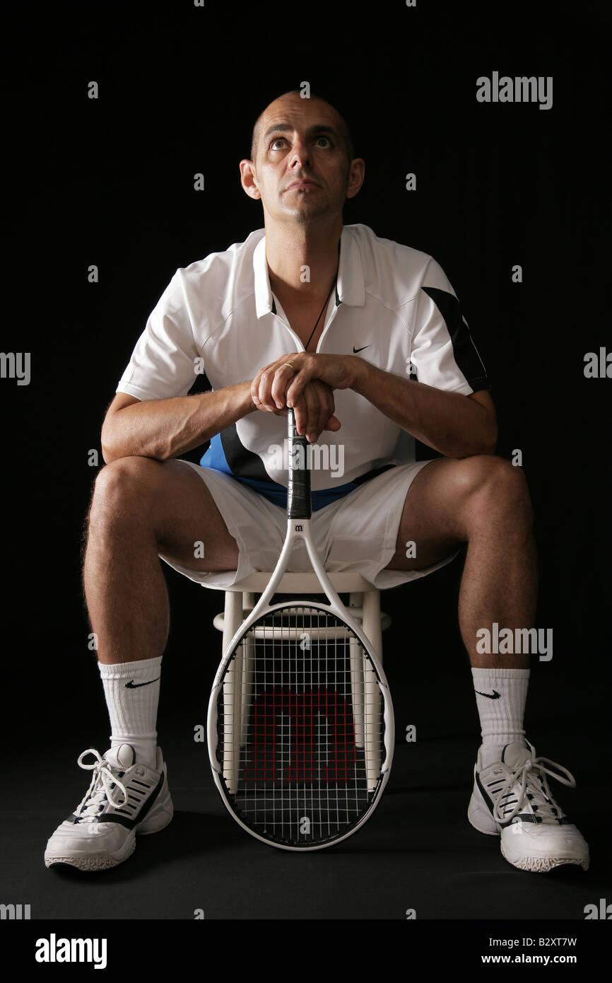 forty year old man tennis Stock Photo