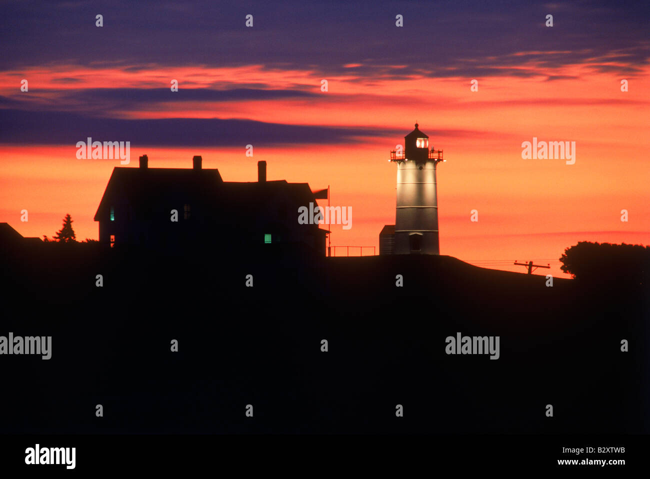 Chatham Lighthouse in Chatham, Massachusetts near Cape Cod Stock Photo