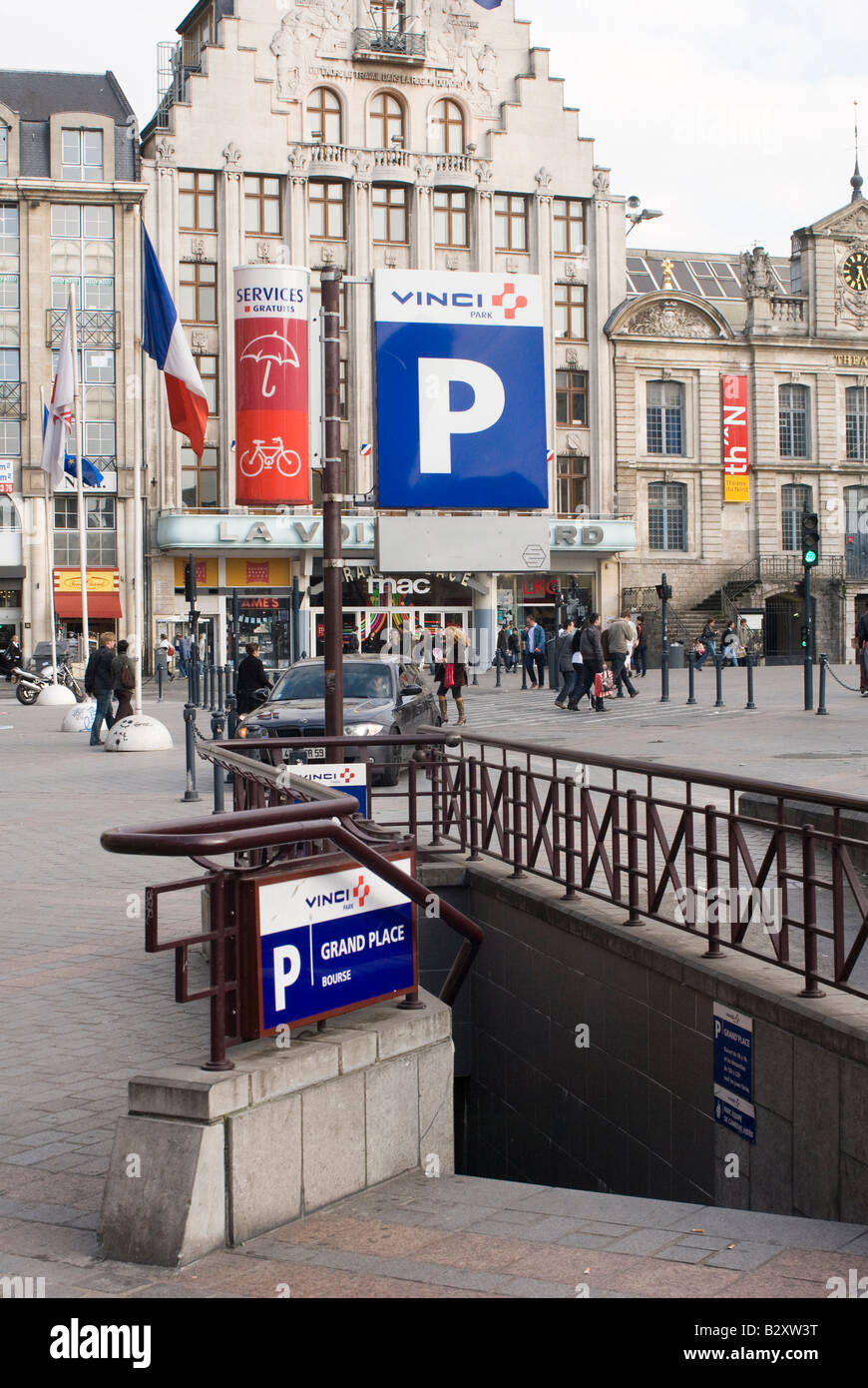 Underground car parking in the french town of Lille France Stock Photo