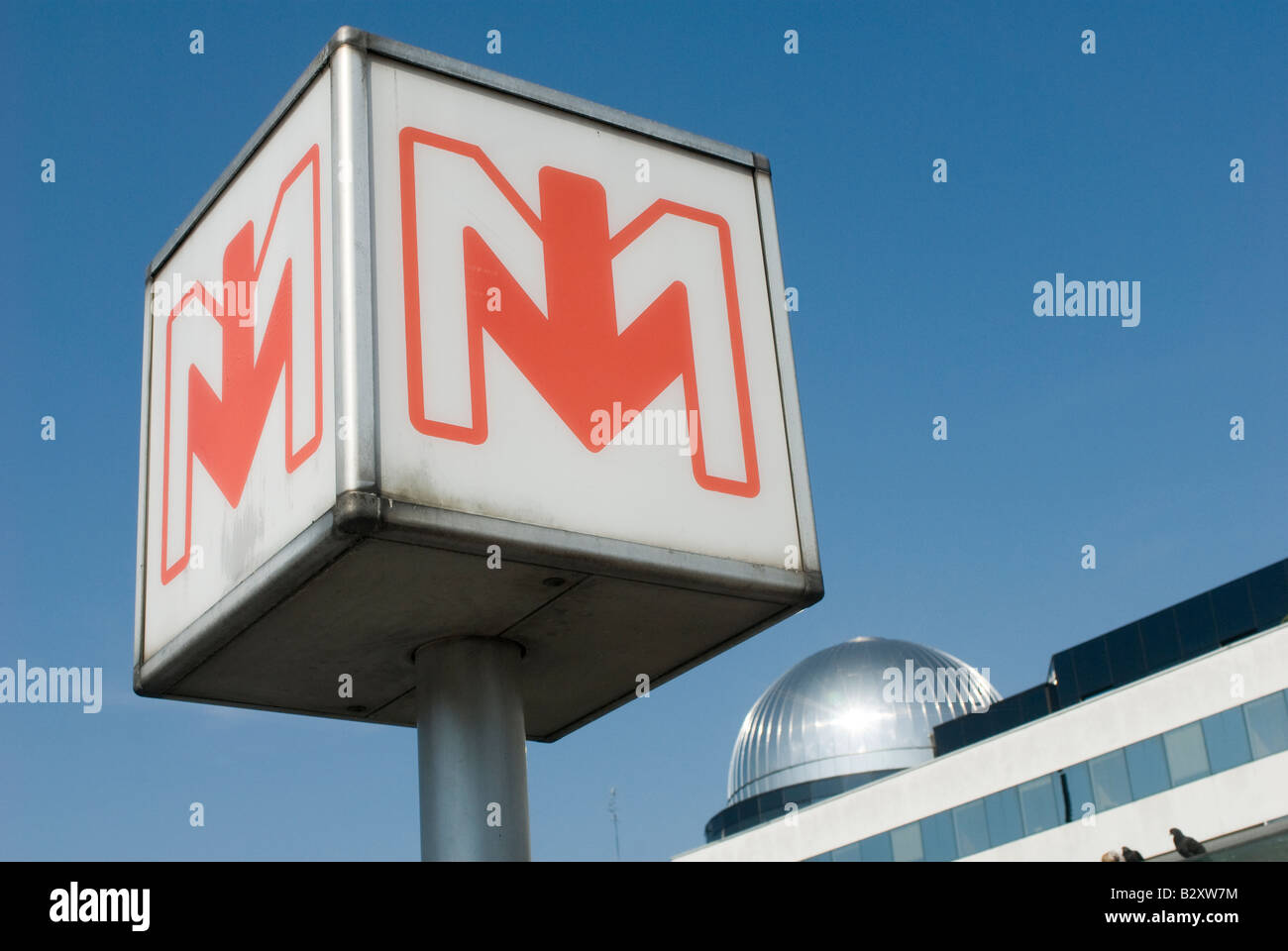 Sign for Metro railway station in the french city of Lille, France Stock Photo
