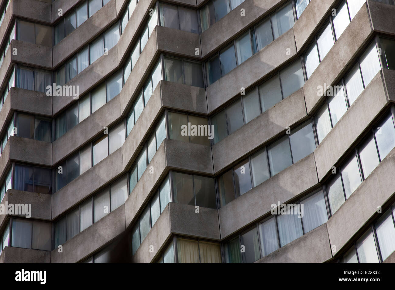 Windows of seafront tower block in Margate Kent Stock Photo
