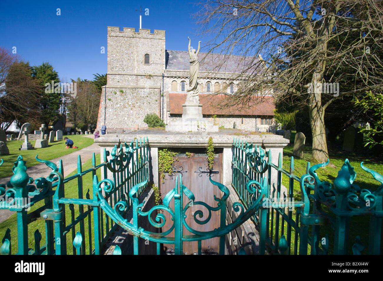 The Norman church at St Margaret s at Cliffe in Kent Stock Photo