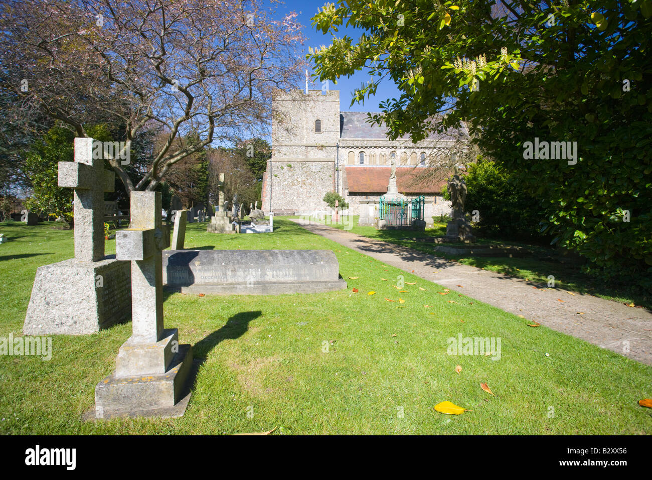 The Norman church at St Margaret s at Cliffe in Kent Stock Photo Alamy