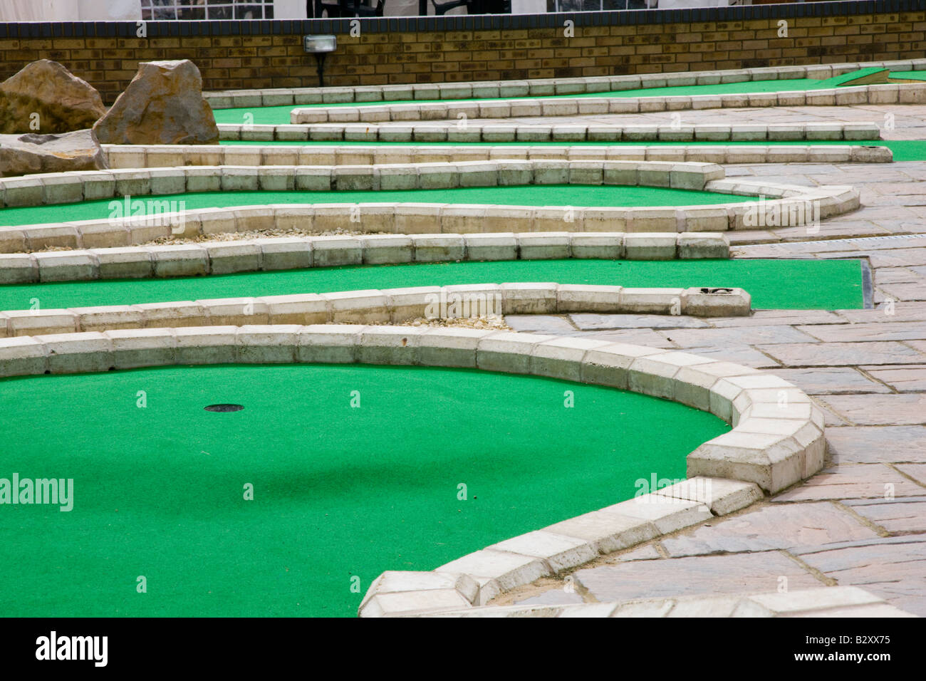 Crazy mini golf pitch and putt course Stock Photo Alamy