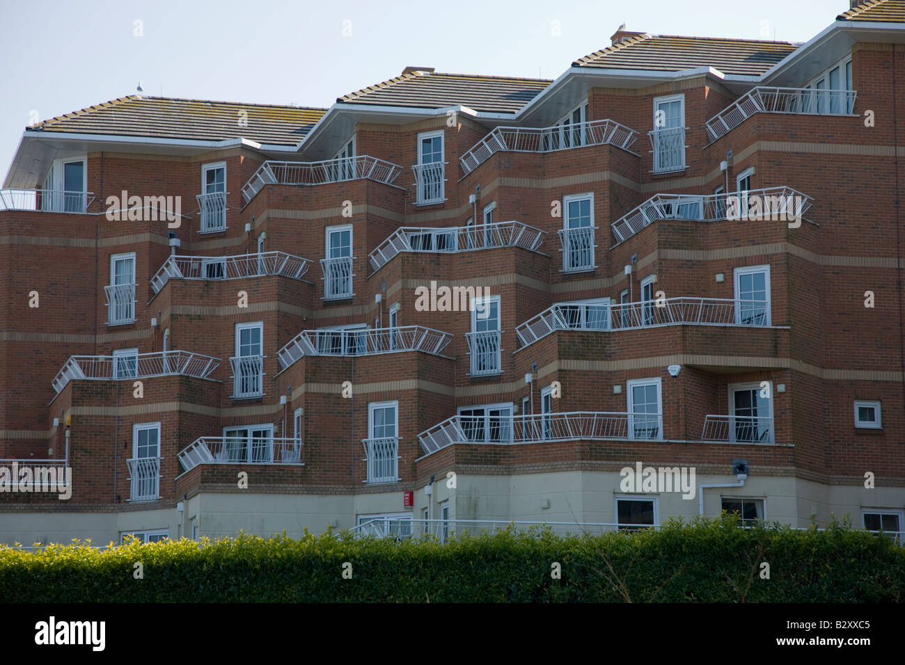 Retirement flats and balconies in Broadstairs Kent Stock Photo Alamy