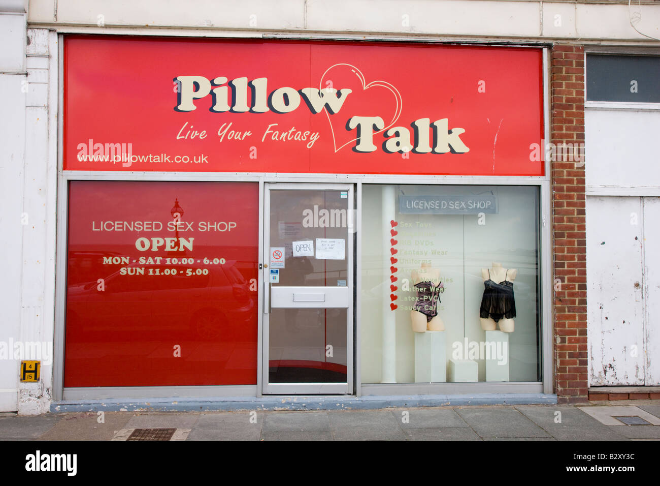 Pillow Talk licensed sex shop in Margate Kent Stock Photo - Alamy