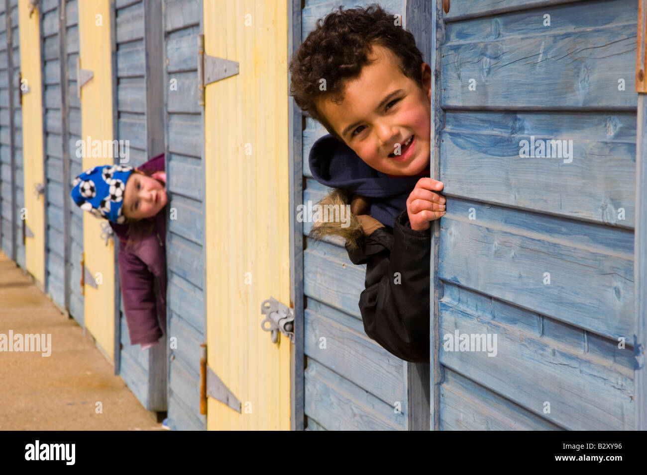Row of beach huts in Westgate on Sea near Margate Kent Stock Photo Alamy