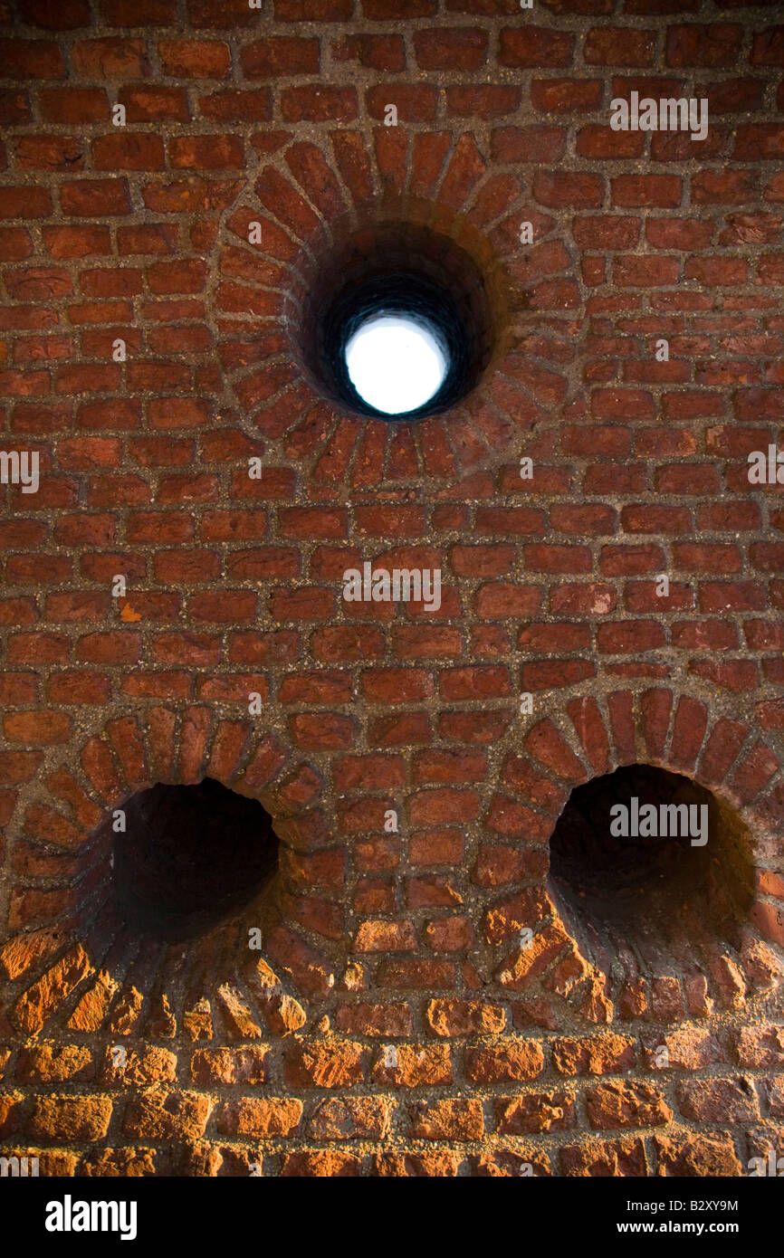 Murder holes above the entrance to Deal castle Stock Photo