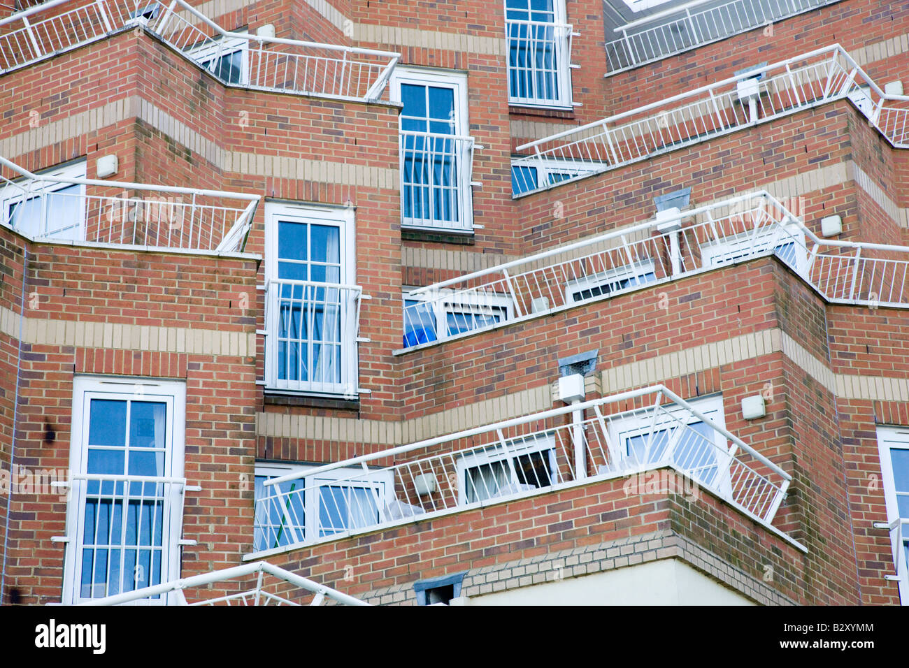 Retirement flats and balconies in Broadstairs Kent Stock Photo Alamy