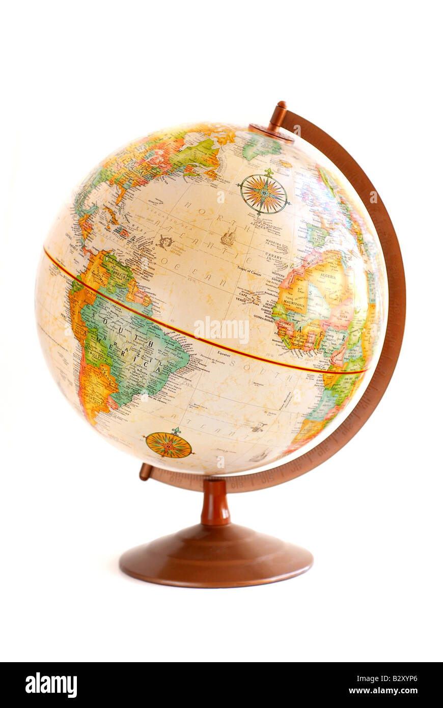 Old fashioned globe isolated on white background Stock Photo - Alamy