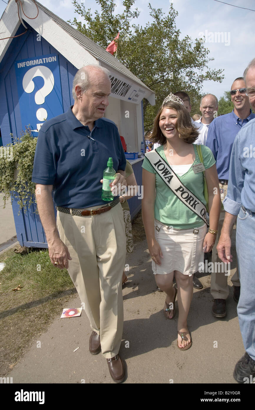 Fred Thompson Walking With "Miss Pork" And U.S. Senator Chuck Grassley ...