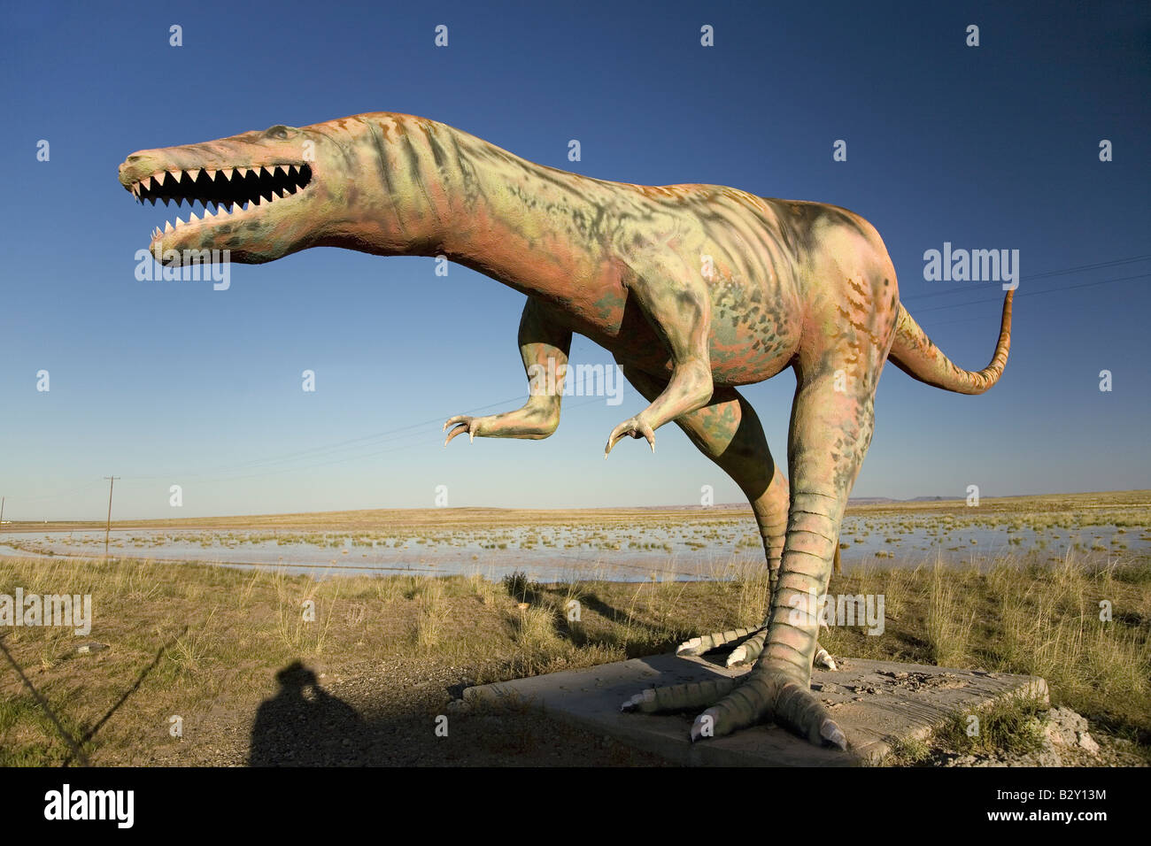 Roadside dinosaur along road in Arizona Stock Photo Alamy