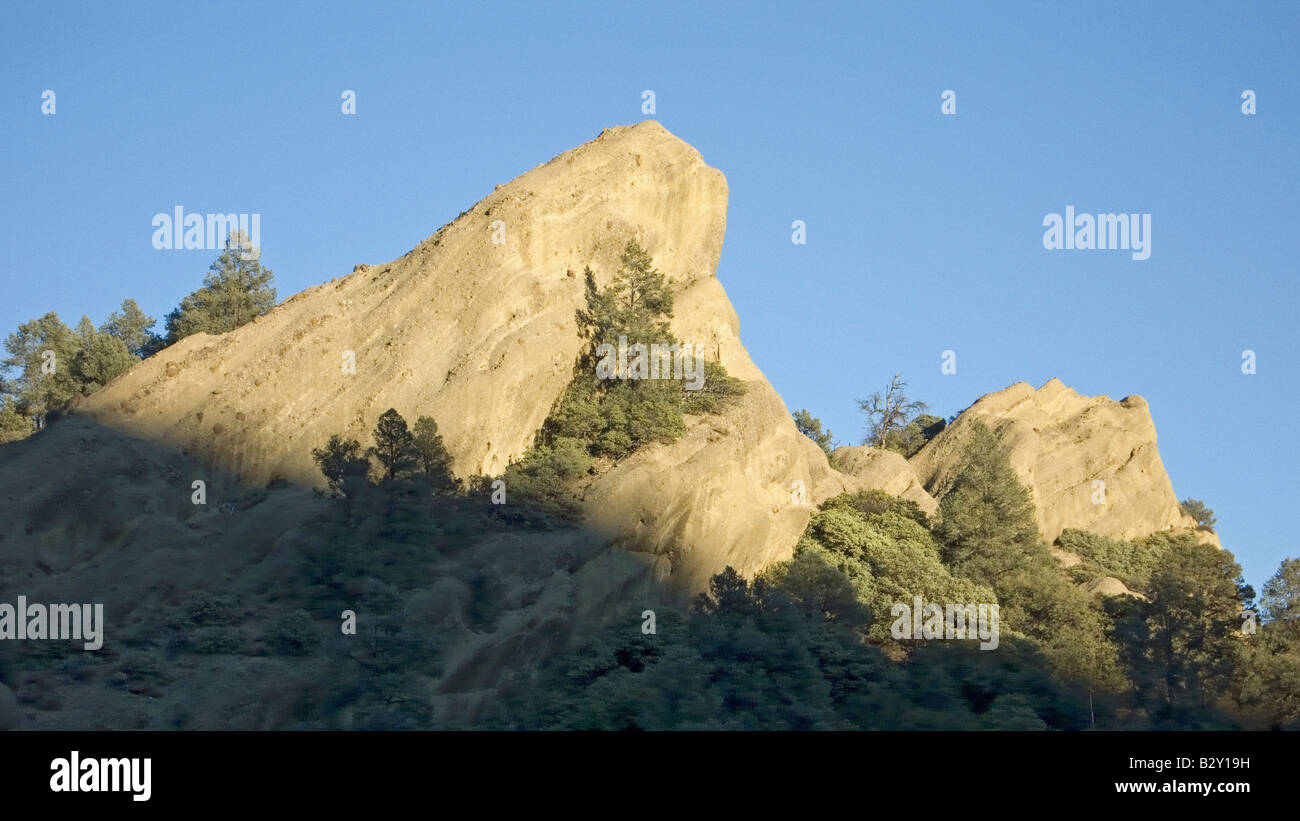 Strange rock formations on highway 33 on way to Ojai, California Stock Photo