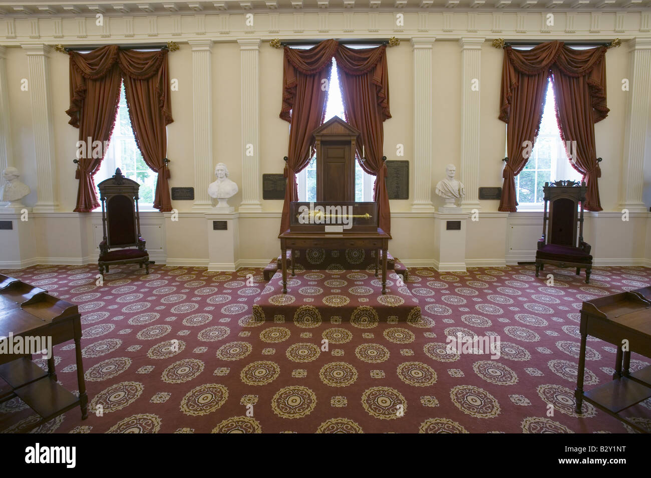 Original Speakers Chairfrom House of Burgesses VA State Capitol, Richmond, VA Stock Photo