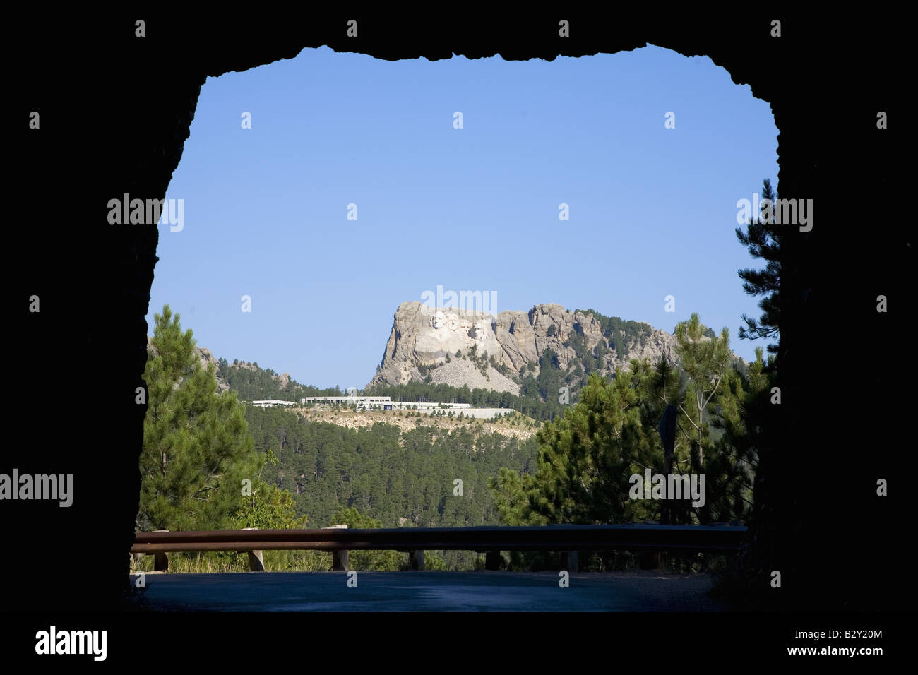 Tunnel on Iron Mountain Road in Black Hills framing view of Mount