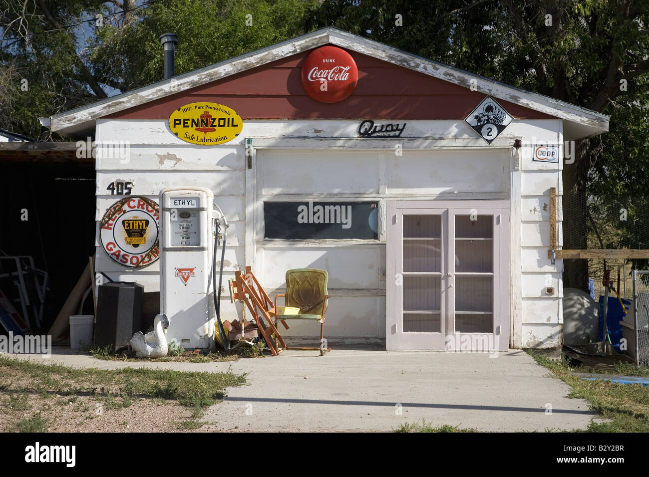 Americana gas station in Crawford Nebraska, Northwestern portion of