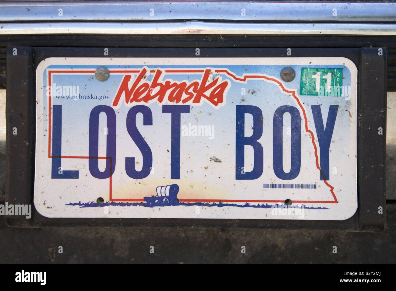 Lost Boy custom license plate, Nebraska Stock Photo Alamy