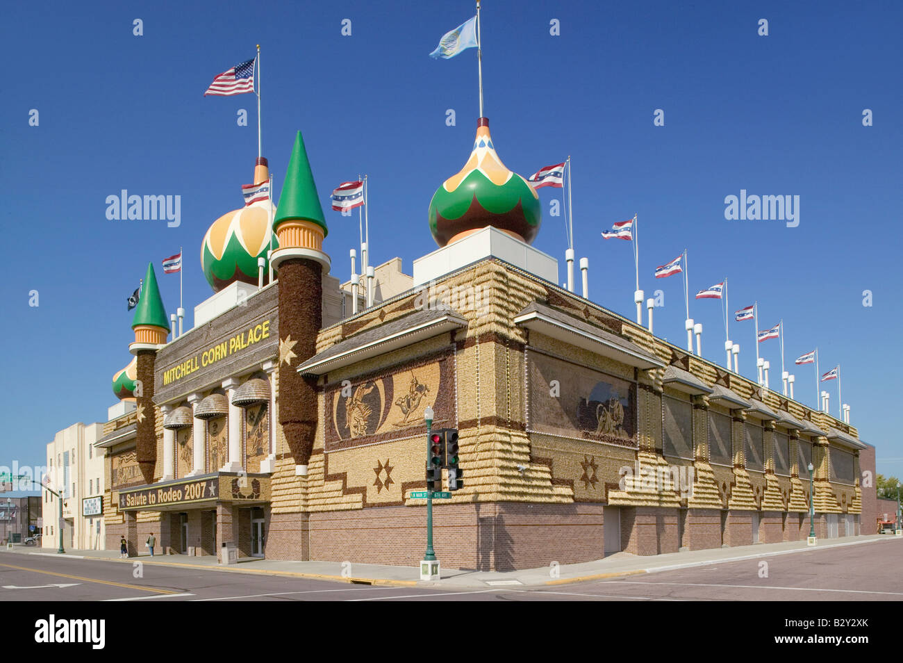 Main Street view of Corn Palace, Mitchell, South Dakota, originally