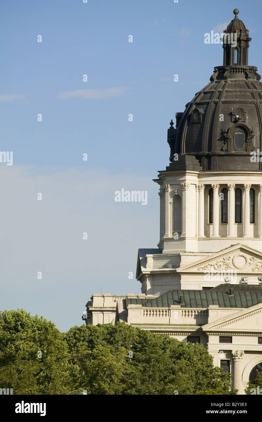 Detail of dome of South Dakota State Capitol and complex, Pierre, South Dakota, built between 1905 and 1910 Stock Photo