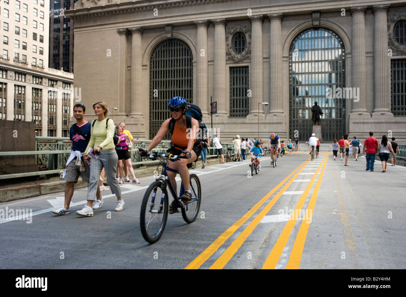 Summer Streets, car-free events on the streets of New York City. Stock Photo