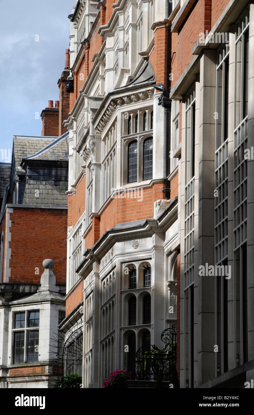 Victorian building facades Mayfair London England Stock Photo