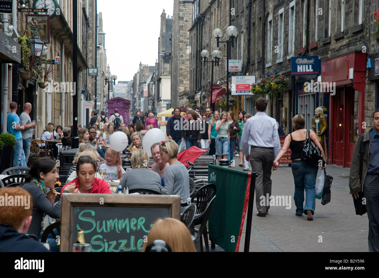 Al Fresco Lunch, Rose Street, Edinburgh, Scotland Stock Photo