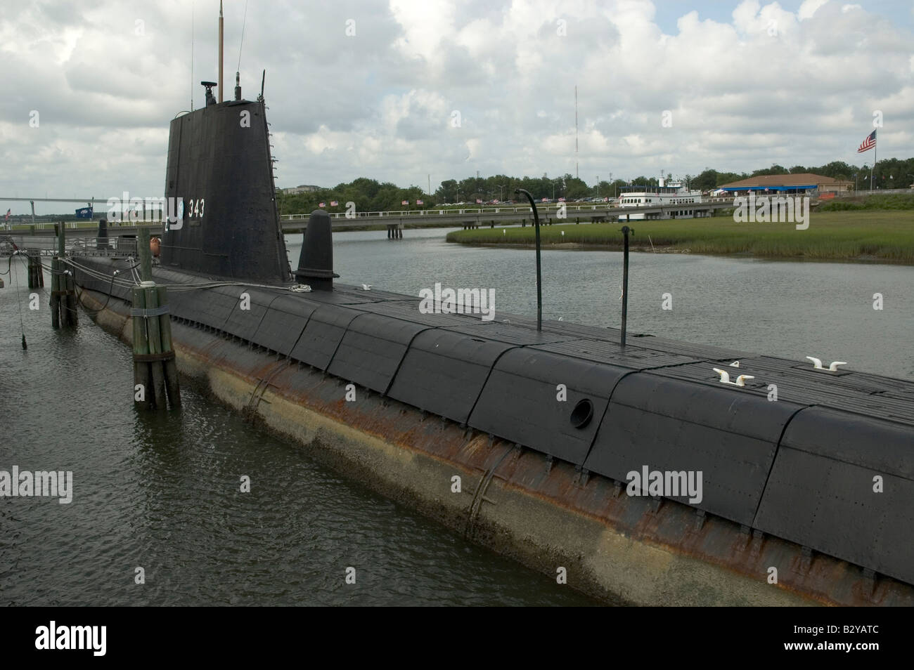 The USS Clamagore Submarine on display at the Patriots Point Museum in Charleston SC. Stock Photo