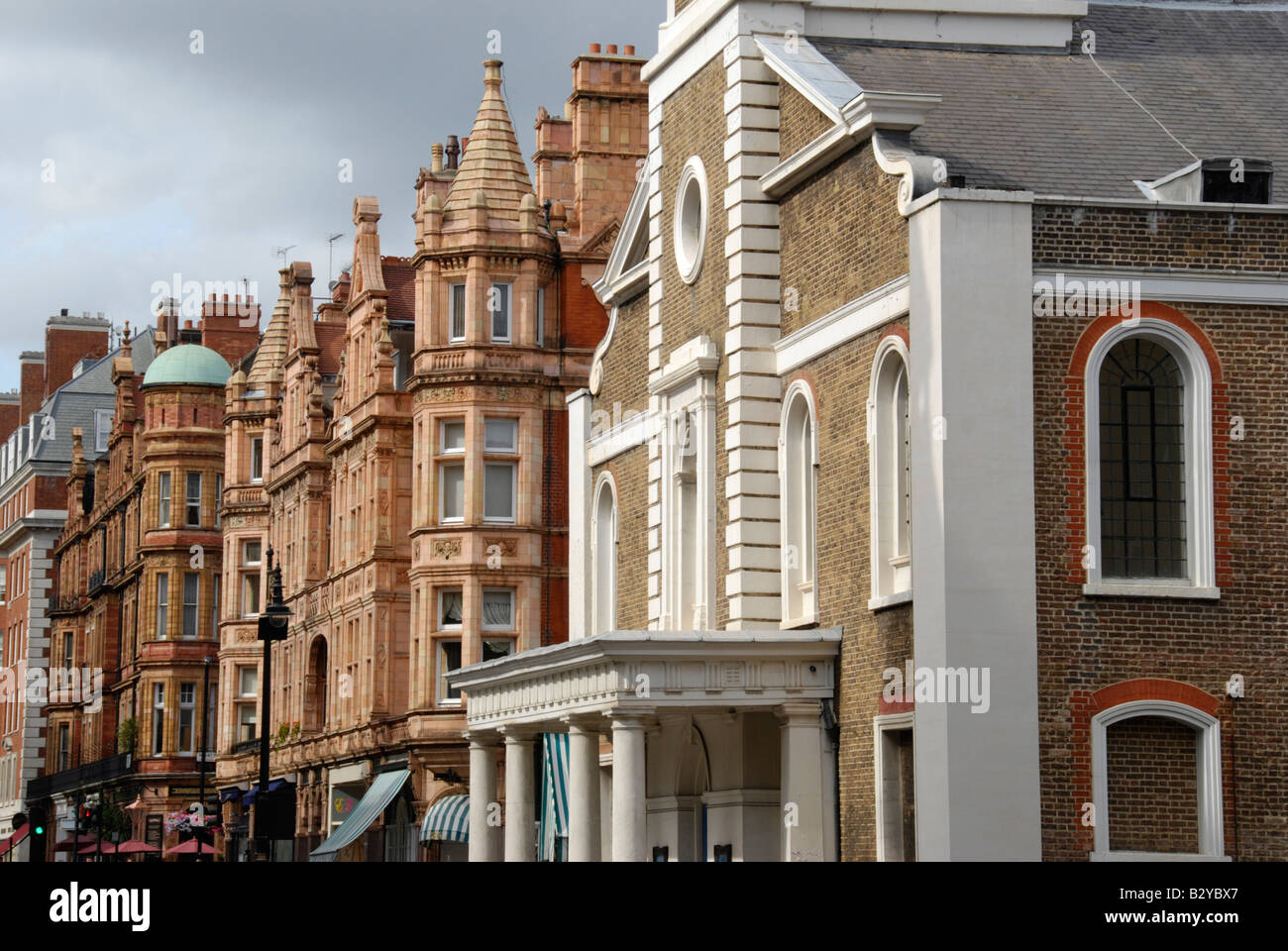 The Grosvenor Chapel and South Audley Street Mayfair London England