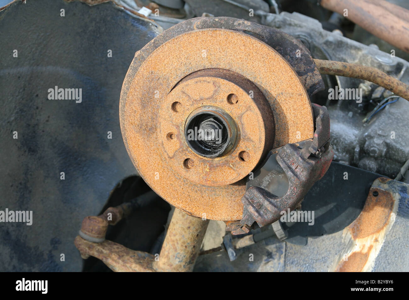 Scrap car brake discs Stock Photo Alamy