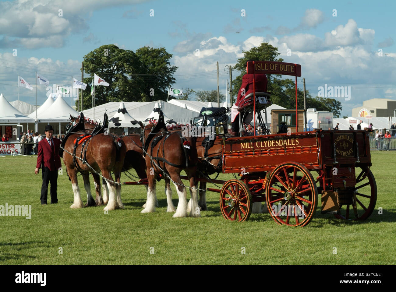 Heavy horse turnout (fours) at the 2008 Royal Highland Show, Ingliston, Edinburgh. Stock Photo