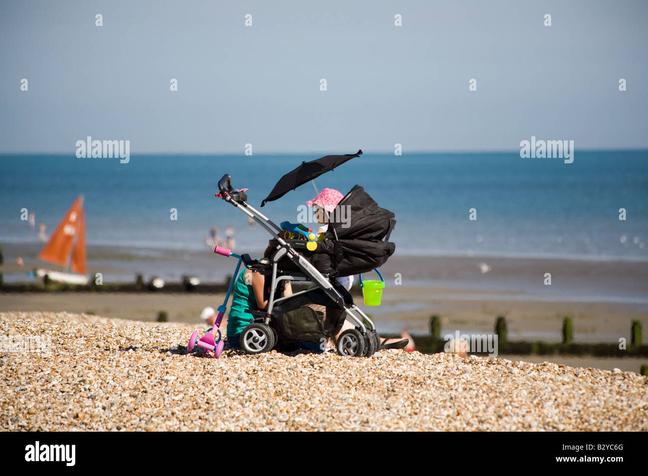 Baby pram beach hires stock photography and images Alamy